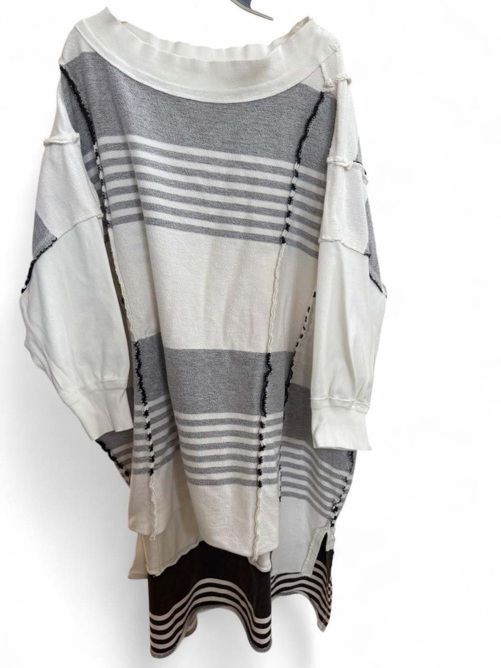 Free People Oversized Off The Shelf Maxi Top Sweatshirt Reversible, Sz M